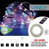 CATENA LUMINOSA 100MICROLED A BATTERIA CAVO SILVER METAL LUCE MULTICOLORE XC-4286