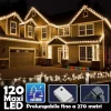 CATENA LUMINOSA NATALIZIA 120LED BIANCO CALDO CON FLASH 9MT ESTERNO PROLUNGABILE