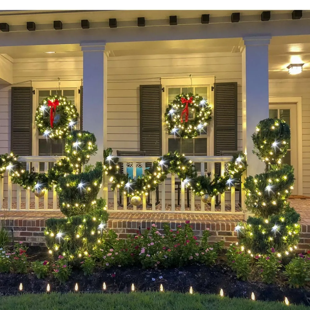 CATENA LUMINOSA NATALIZIA 120LED BIANCO CALDO CON FLASH 9MT ESTERNO PROLUNGABILE