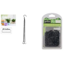 CATENA PER APPENDERE VASO FIORI PIANTE FIORIERA NERA CON GANCIO 2.5MMX60CM 92605