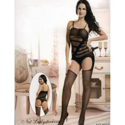 CATSUIT TUTINA A RETE LINGERIE HOT BODYSTOCKING EFFETTO GUEPIERE TG UNICA 8910