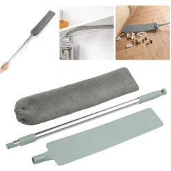 CATTURA POLVERE SPOLVERINO SOTTILE CON MANICO TELESCOPICO PANNO MOP PIEGHEVOLE