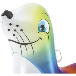 CAVALCABILE GONFIABILE A FORMA DI FOCA ALLEGRA BAMBINI 157X114CM MANIGLIE 41479