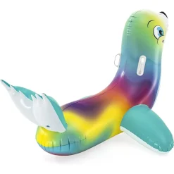 CAVALCABILE GONFIABILE A FORMA DI FOCA ALLEGRA BAMBINI 157X114CM MANIGLIE 41479