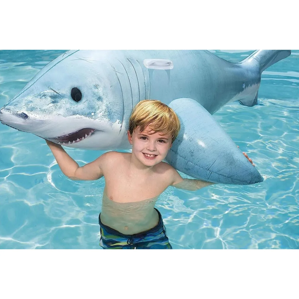 CAVALCABILE GONFIABILE A FORMA DI SQUALO 3D CON MANIGLIE 183X102CM PISCINA 41405