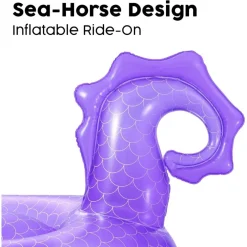 CAVALCABILE GONFIABILE GALLEGGIANTE FORMA CAVALLUCCIO MARINO 170X120CM CON MANIGLIE 41505