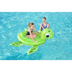 CAVALCABILE GONFIABILE TARTARUGA GALLEGGIANTE BAMBINI 140X140 CM MANIGLIE 41041