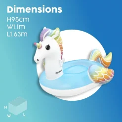 CAVALCABILE UNICORNO FANTASY GALLEGGIANTE GONFIABILE PISCINA SPIAGGIA CON MANIGLIE 41114
