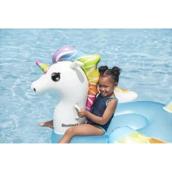CAVALCABILE UNICORNO FANTASY GALLEGGIANTE GONFIABILE PISCINA SPIAGGIA CON MANIGLIE 41114