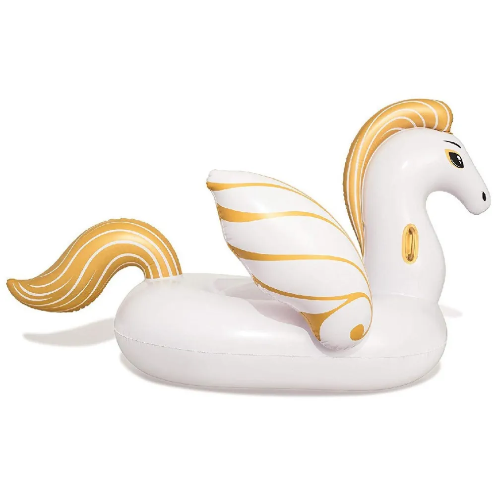 CAVALLO FASHION PEGASO CAVALCABILE GIGANTE 231 X 150 CM UNICORNO BIANCO