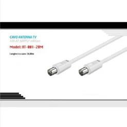 CAVO 20 METRI ANTENNA TV MASCHIO/FEMMINA SCHERMATO PROLUNGA MAXTECH AT-001-20M