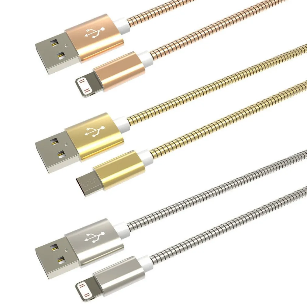 CAVO ACCIAIO RICARICA TRASFERIMENTO DATI SMARTPHONE IPHONE IPAD USB RESISTENTE