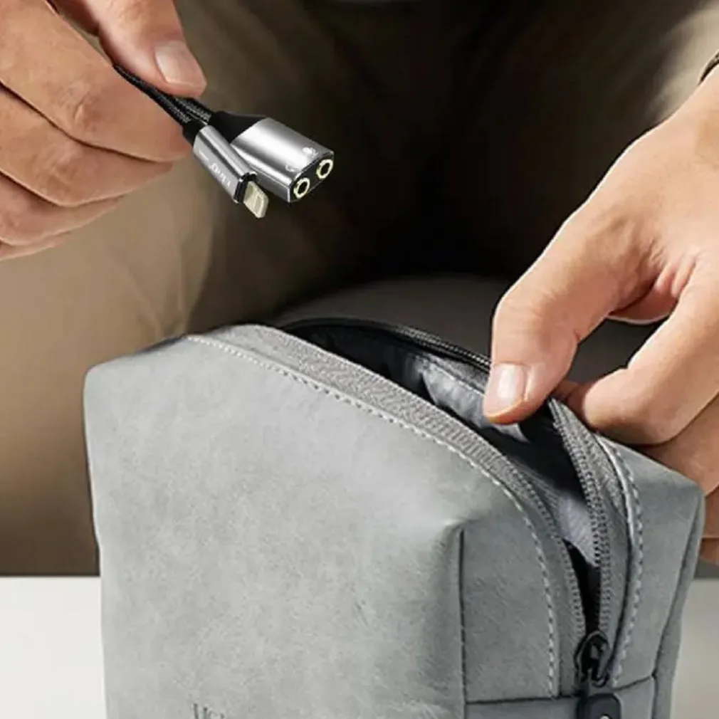 CAVO ADATTATORE AUDIO DA LIGHTNING MASCHIO A 2 JACK 3,5MM FEMMINA CUFFIE MICROFONO LT3538