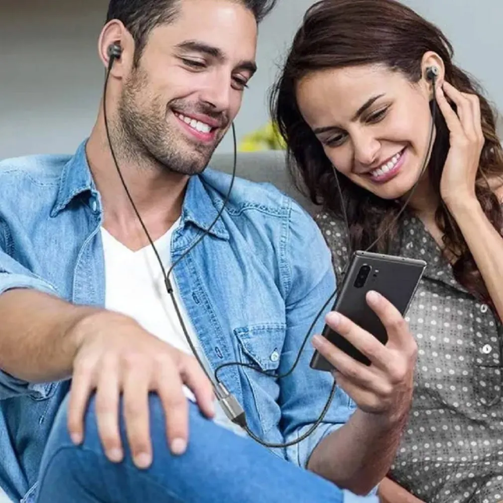 CAVO ADATTATORE AUDIO DA TYPE-C MASCHIO A 2 JACK 3,5MM AUX FEMMINA CUFFIE TPC3535