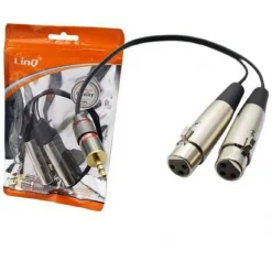 CAVO ADATTATORE AUDIO DA JACK 3,5MM MASCHIO A 2 XLR FEMMINA MICROFONO STEREO KL-9249