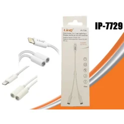CAVO ADATTATORE AUDIO DA LIGHTNING A DOPPIA USCITA AUX JACK 3,5MM FEMMINA IP-7729