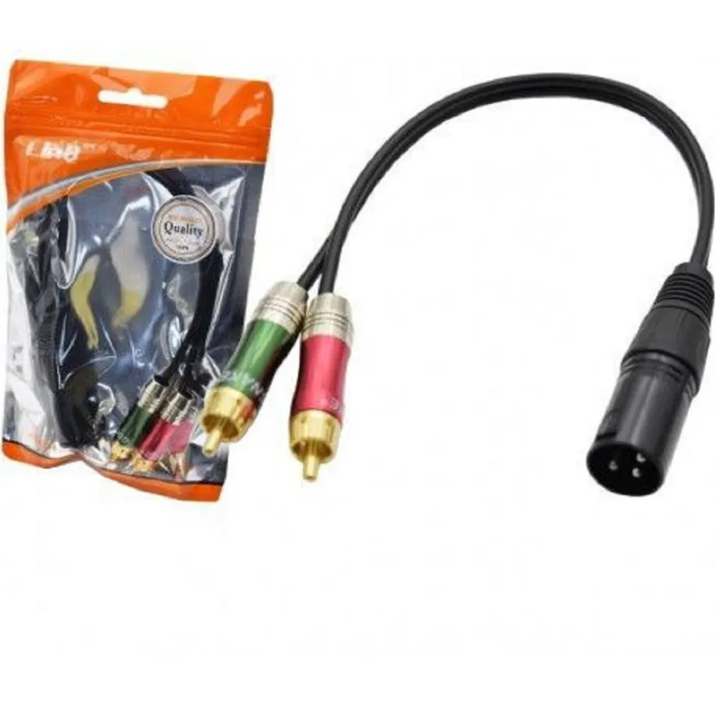 CAVO ADATTATORE AUDIO DA XLR MASCHIO A 2 RCA 30CM PER MICROFONO SPLITTER KL-9245