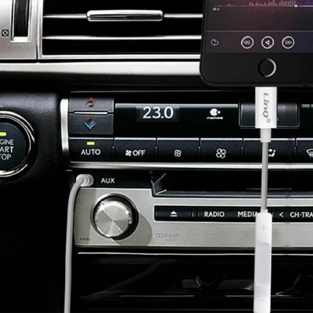 CAVO ADATTATORE AUDIO DA LIGHTNING IPHONE A AUX JACK 3,5MM MASCHIO 1MT IP-7726