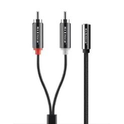 CAVO ADATTATORE AUDIO STEREO AUX JACK 3.5MM FEMMINA A 2XRCA MASCHIO 15CM RCA-A01