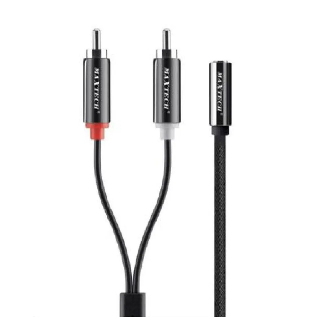 CAVO ADATTATORE AUDIO STEREO AUX JACK 3.5MM FEMMINA A 2XRCA MASCHIO 15CM RCA-A01