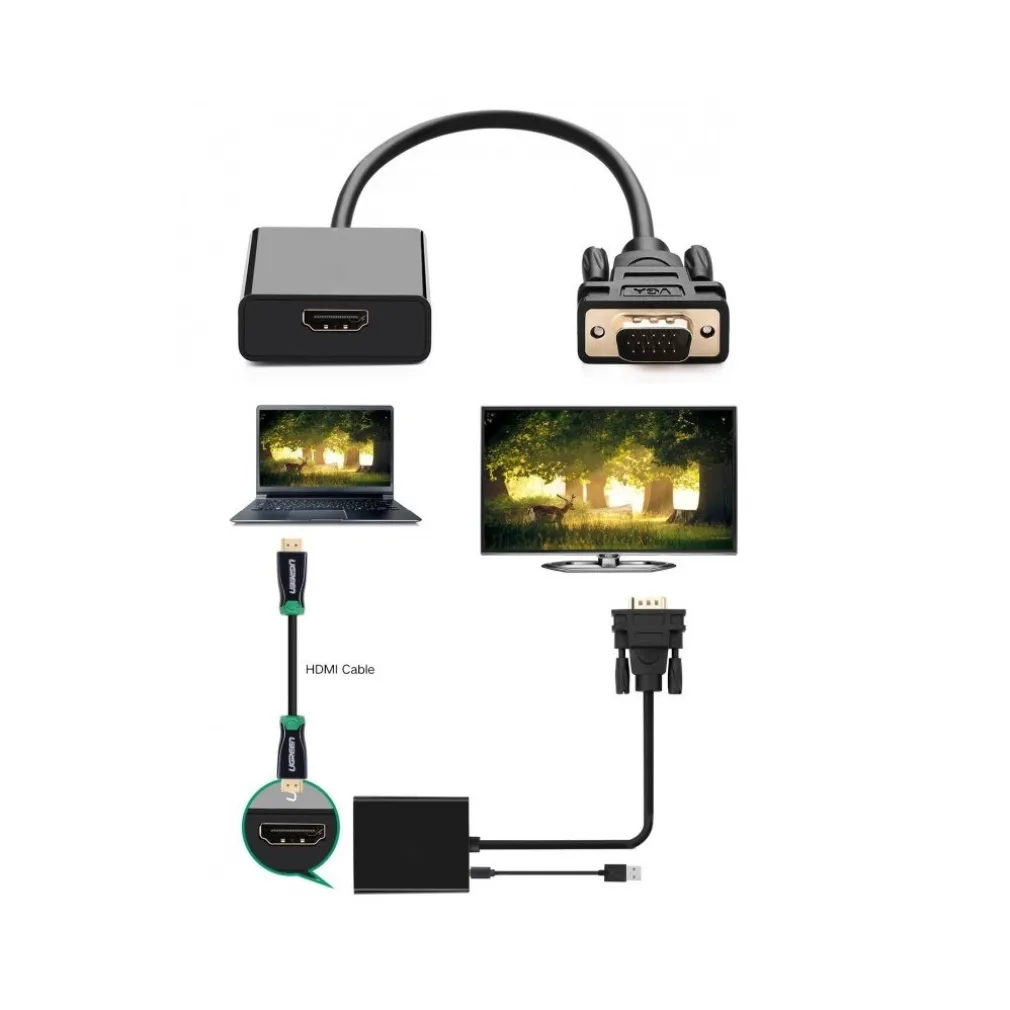 CAVO ADATTATORE CONVERTITORE UNIVERSALE VGA A HDMI IN HA 1080P PER TV BOX