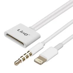 CAVO ADATTATORE DI CARICA PER IPHONE 30-PIN LIGHTNING + JACK AUDIO 3,5MM IP-7746