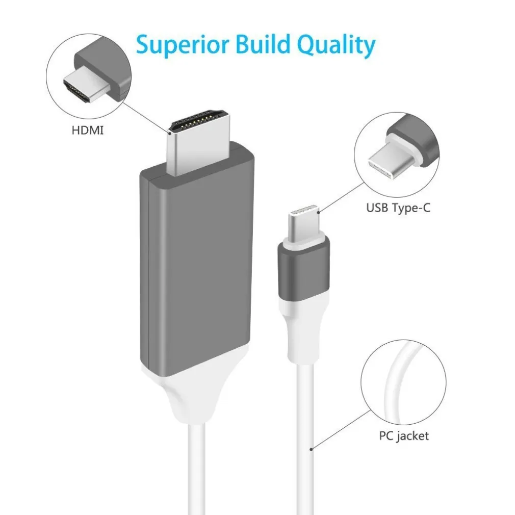 CAVO ADATTATORE PER SAMSUNG GALAXY S8 USB TIPO C USB-C A 4K HDMI HDTV 2 METRI