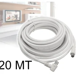 CAVO ANTENNA MASCHIO FEMMINA 20 METRI PER TV SPINOTTO JACK MASCHIO FEMMINA M/F