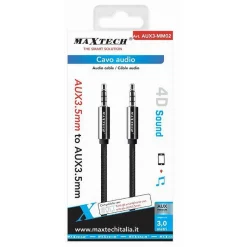 CAVO AUDIO AUX 3.5MM MASCHIO/MASCHIO 3 CONTATTI PROLUNGA 3 MT 4D SOUND AUX3-MM02