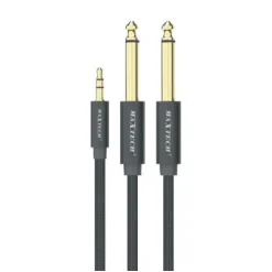 CAVO AUDIO AUX 3.5MM MASCHIO A DOPPIO CAVO JACK 6.5MM MASCHIO MONO AJACK-01 1.5MT