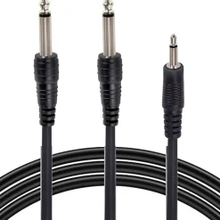 CAVO AUDIO AUX 3.5MM MASCHIO A DOPPIO CAVO JACK 6.5MM MASCHIO MONO 3 MT AJACK-02