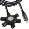 CAVO AUDIO DA LIGHTNING A 5X JACK FEMMINA ADATTATORE 5 IN 1 DA 1,5 METRI IP5015