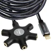 CAVO AUDIO DA LIGHTNING A 5X JACK FEMMINA ADATTATORE 5 IN 1 DA 10 METRI IP50100
