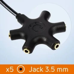 CAVO AUDIO DA LIGHTNING A 5X JACK AUX FEMMINA ADATTATORE 5 IN 1 DA 30 CM IP5013