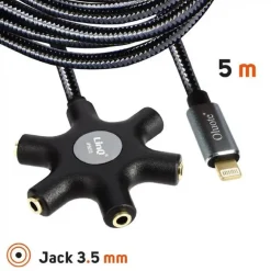 CAVO AUDIO DA LIGHTNING A 5 JACK FEMMINA ADATTATORE 5 IN 1 DA 5 METRI IP5050