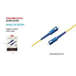CAVO AUDIO FIBRA OTTICA CONNETTORE RAPIDO OPTICAL SC/UPC 5 MT MAXTECH SU-SU5.0M