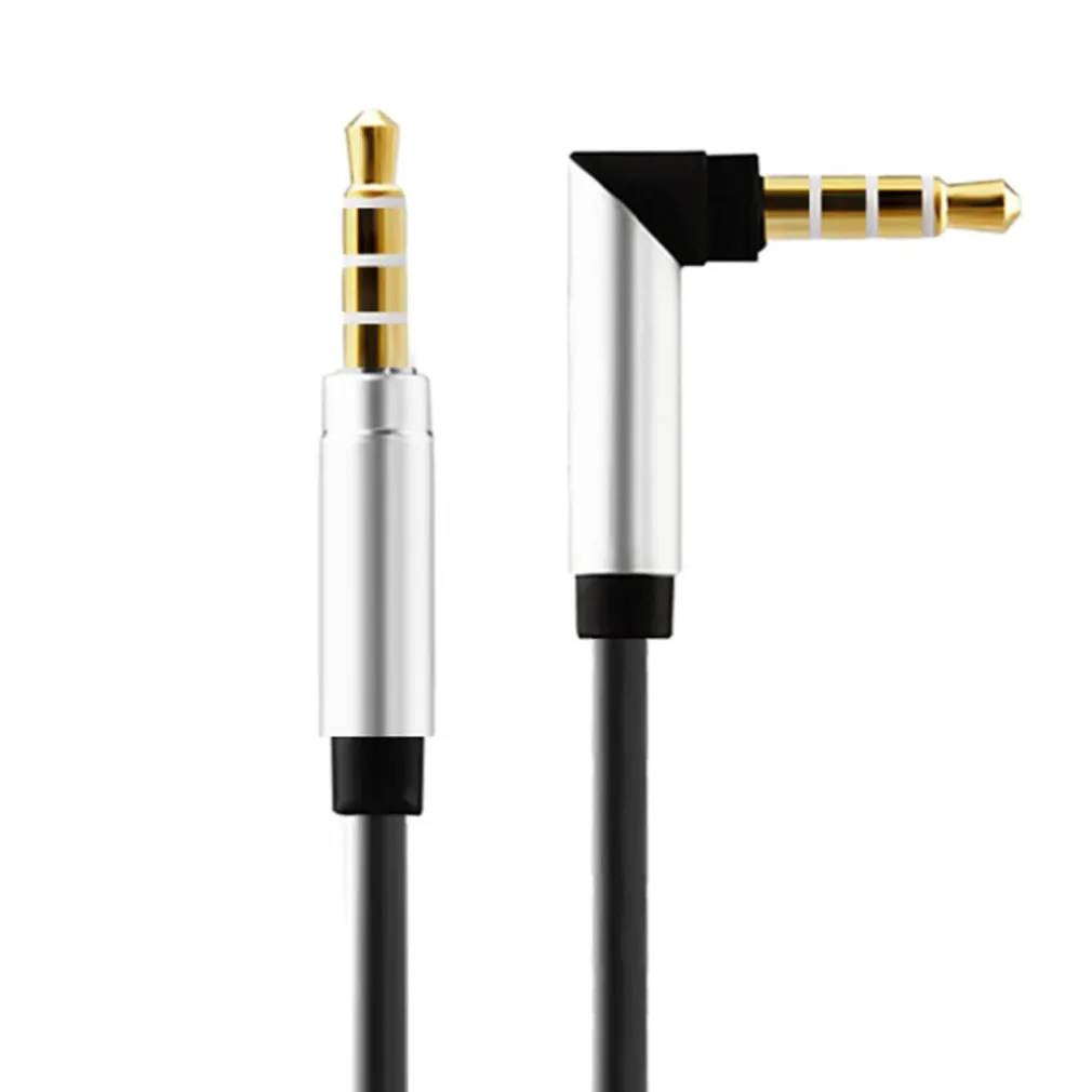 CAVO AUX 3.5 MM MASCHIO 1 METRO CABLE AUDIO STEREO MP3 ANGOLO RETTO VARI COLORI