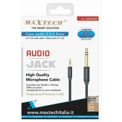CAVO AUX JACK DA 3,5 MM A 6,5 ​​MM AUDIO STEREO ALTA QUALITÀ DA 3 METRI AJACK-05