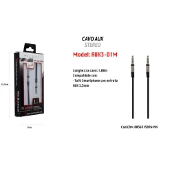 CAVO AUX STEREO 1MT MINI JACK 3,5MM PER SMARTPHONE TIPO TRRS A 4 CONTATTI MAXTECH AUX3-D1M