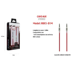 CAVO AUX STEREO 1MT MINI JACK 3,5MM PER SMARTPHONE TIPO TRRS A 4 CONTATTI MAXTECH AUX3-D1M