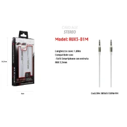 CAVO AUX STEREO 1MT MINI JACK 3,5MM PER SMARTPHONE TIPO TRRS A 4 CONTATTI MAXTECH AUX3-D1M