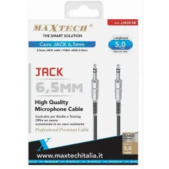 CAVO COLLEGAMENTO 2 JACK DA 6.5MM 5METRI CAVETTO MICROFONO AUDIO STEREO JJACK-08