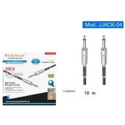 CAVO COLLEGAMENTO 2 JACK DA 6.5MM MONO 10MT CAVO MICROFONO AUDIO STEREO JJACK-04