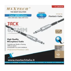 CAVO COLLEGAMENTO 2 JACK DA 6.5MM MONO 10MT CAVO MICROFONO AUDIO STEREO JJACK-04