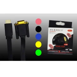 CAVO DA HDMI - VGA 1,5 METRI RISOLUZIONE 1080P CONNETTORE 24K MAXTECH HDMI-VA1.5M