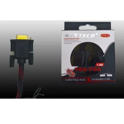 CAVO DA VGA A VGA MASCHIO A MASCHIO 1,5MT CAVO TELATO PER PC MAXTECH VGA-RT1.5M