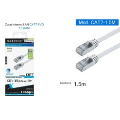 CAVO DI RETE ETHERNET CAT 7 CAVETTO LAN RJ45 1.5 METRI MAXTECH CAT7-LAN1.5M