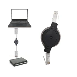 CAVO DI RETE ETHERNET RETRATTILE CABLAT OUTP CAT5E LAN RJ45 1,5 METRI RETRAIBILE