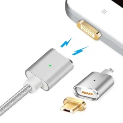 CAVO DI RICARICA MAGNETICO LED ADATTATORE CARICABATTERIE PER ANDROID MICRO USB