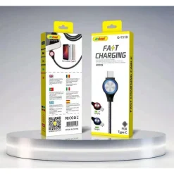CAVO DI RICARICA RAPIDA PER ANDROID ATTACCO TYPE-C A USB 2.0 CON LUCE 1MT Q-T51B